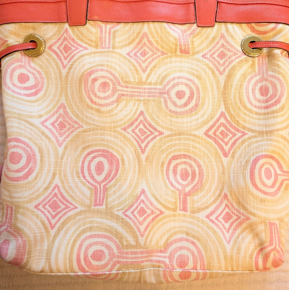 Coach Audrey Op Art Tote Bag Y2k 2000s - Picture 5 of 10